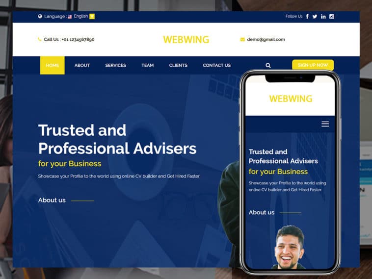 Webwing – business adviser HTML template