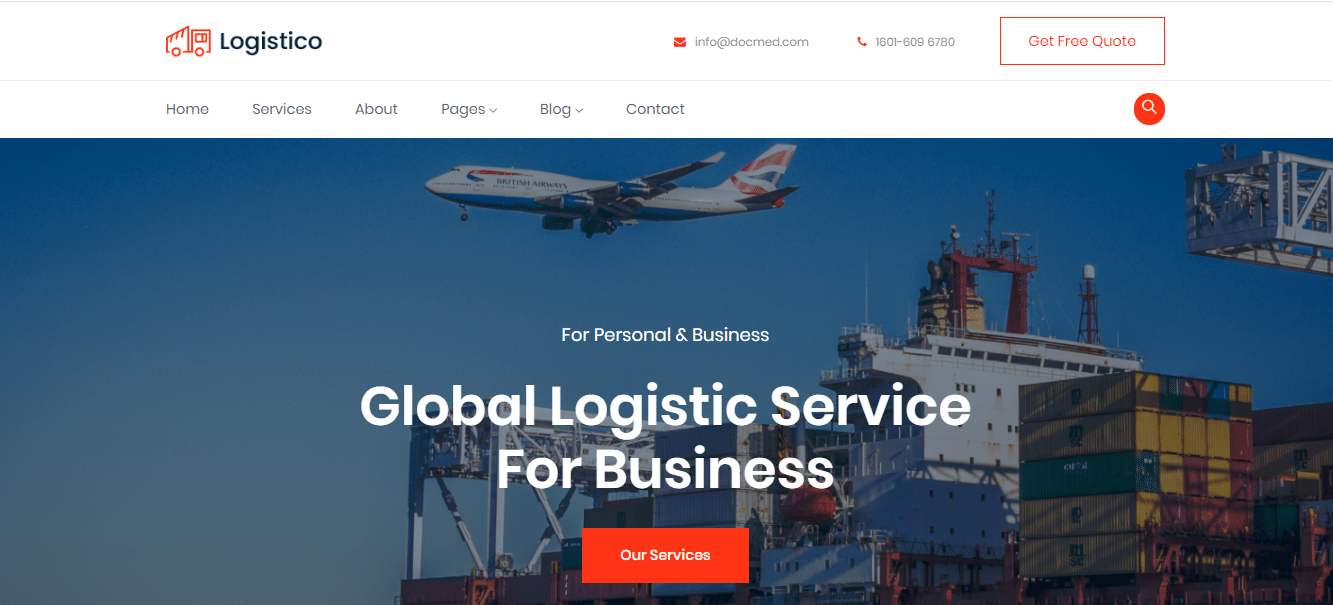 Logistico - logistics website HTML template