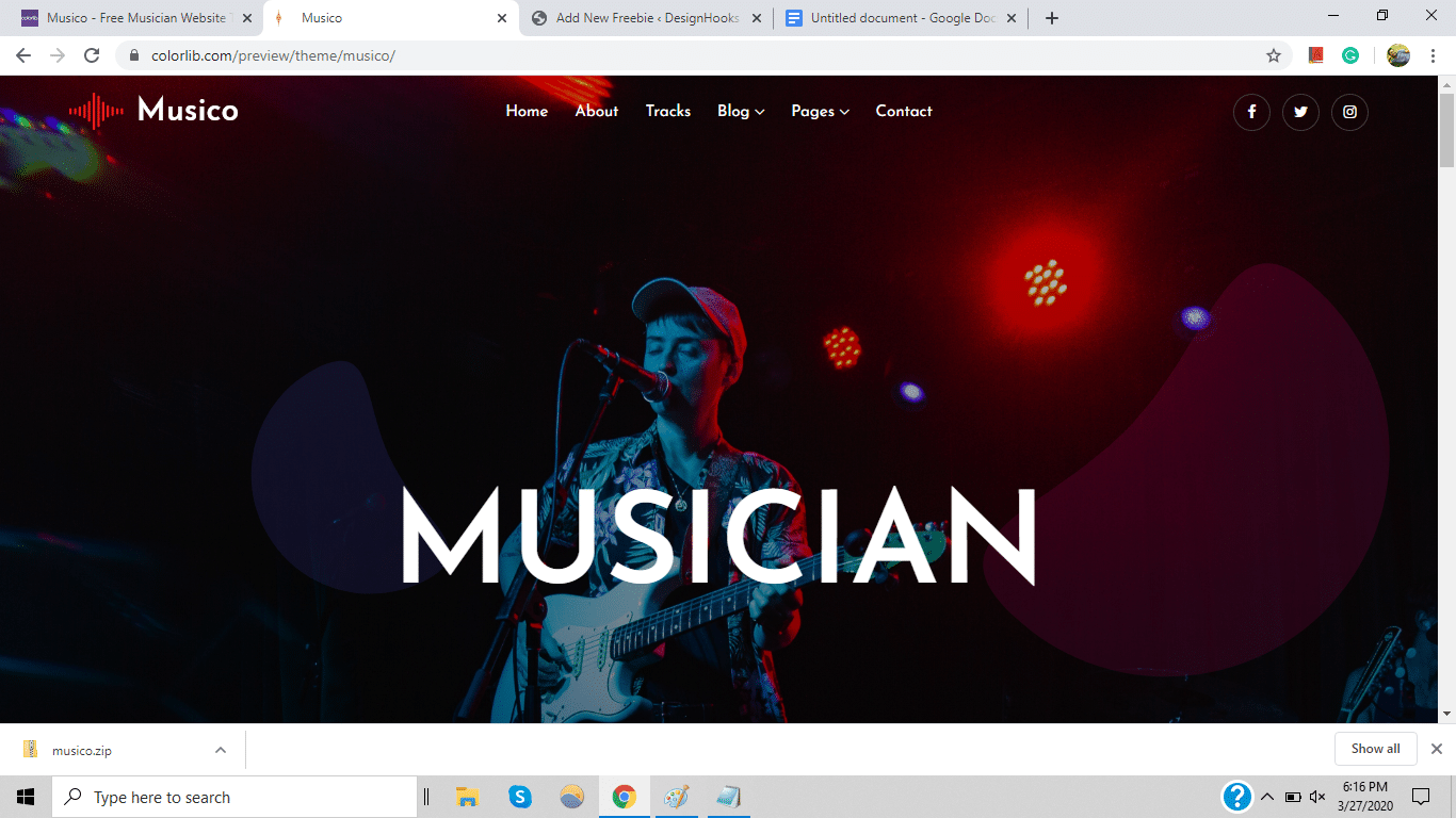 Musico - musician website HTML template