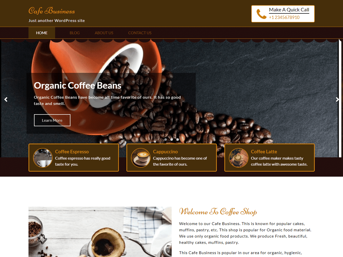 Café Business WordPress Theme