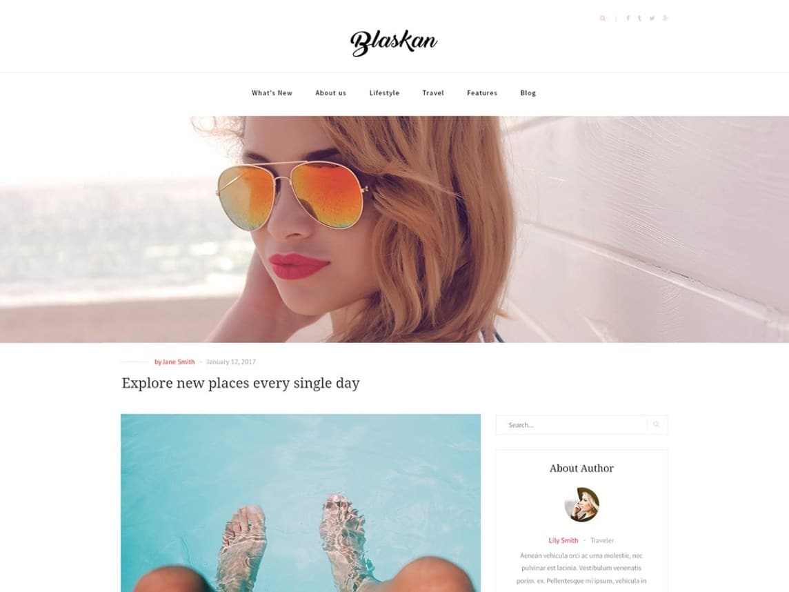 Blaskan - WordPress theme for blog websites