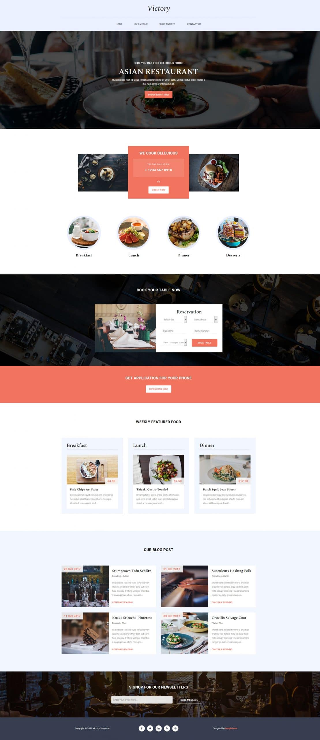 Victory - food and restaurant HTML template