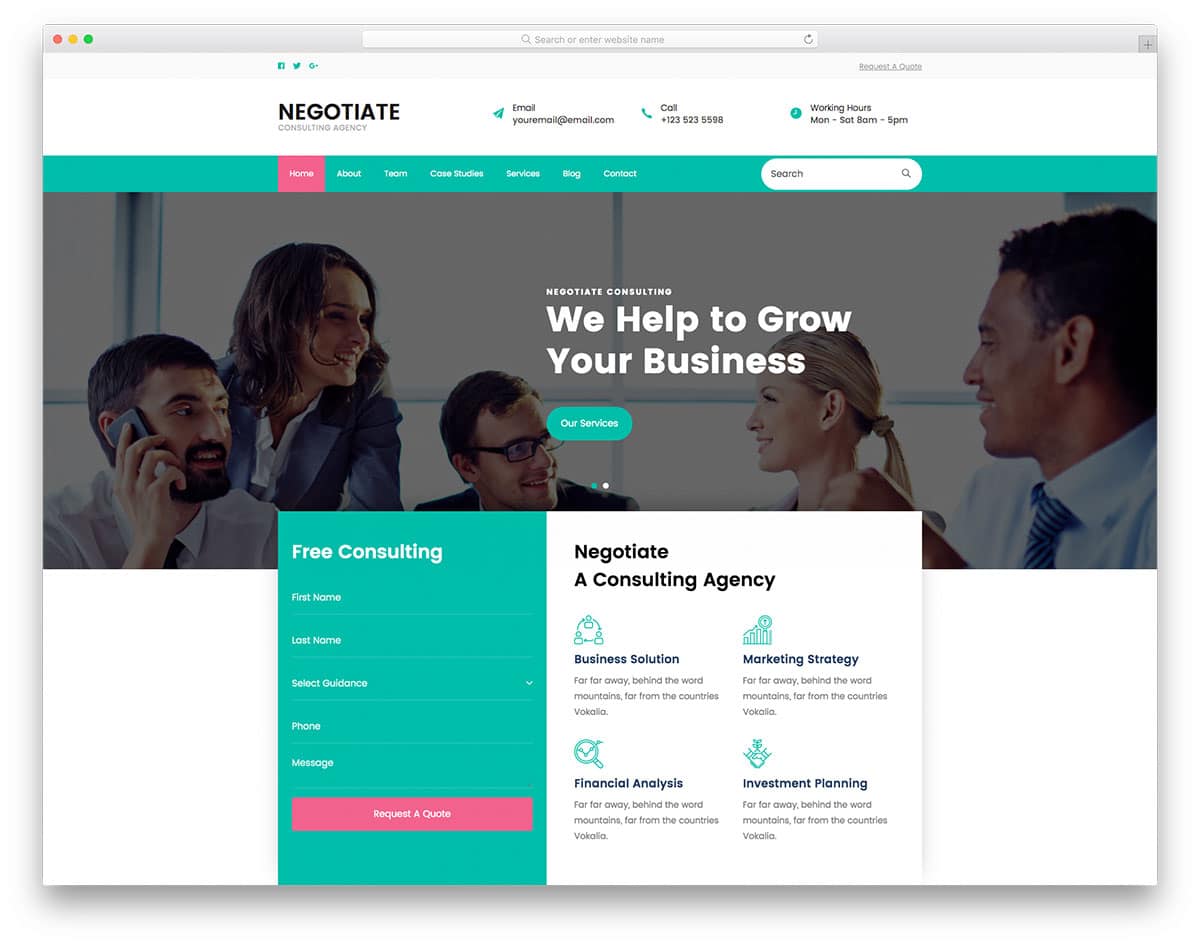 Negotiate - Consulting Website HTML Template