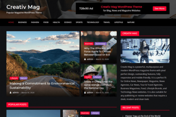Creative Mag WordPress Theme for Free