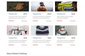 Sixteen Clothing – eCommerce Website HTML Template