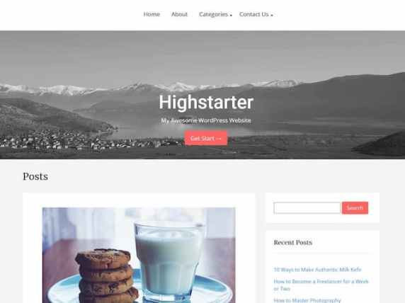 Highstarter - simple website WordPress theme