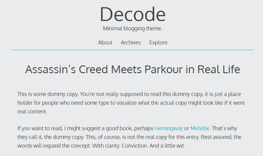 Decode Lite - blog WordPress theme