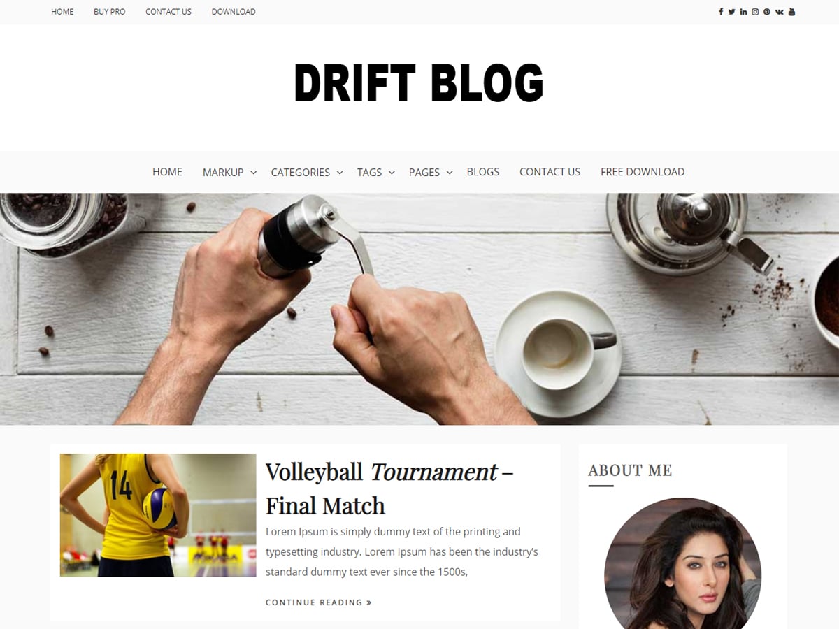 Drift Blog - free WordPress theme
