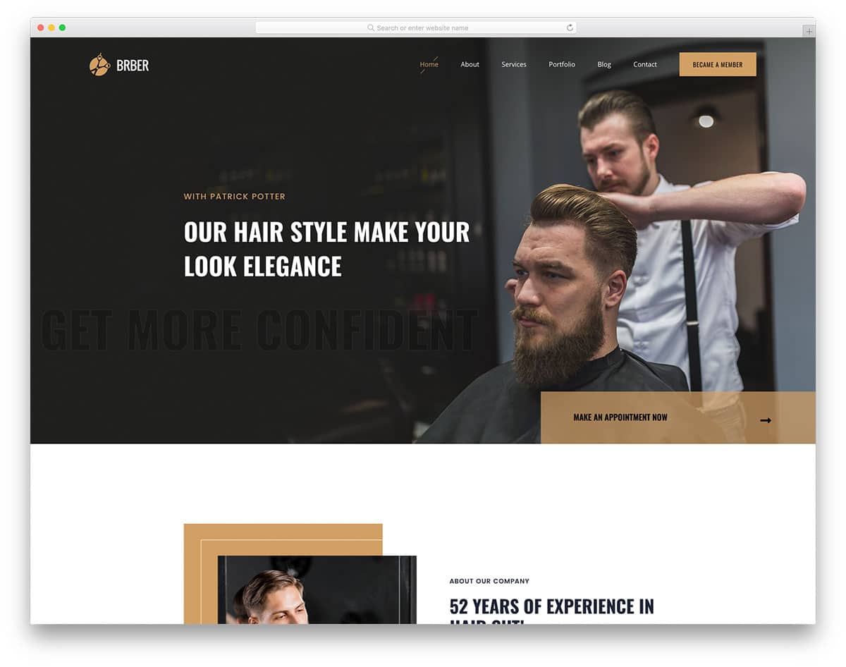 Brber - free barber/salon website HTML template