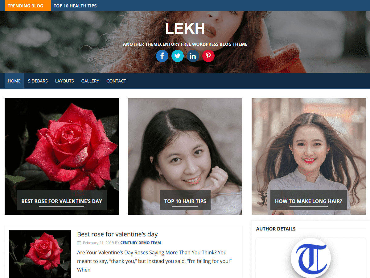 Lekh WordPress - blog style WordPress theme