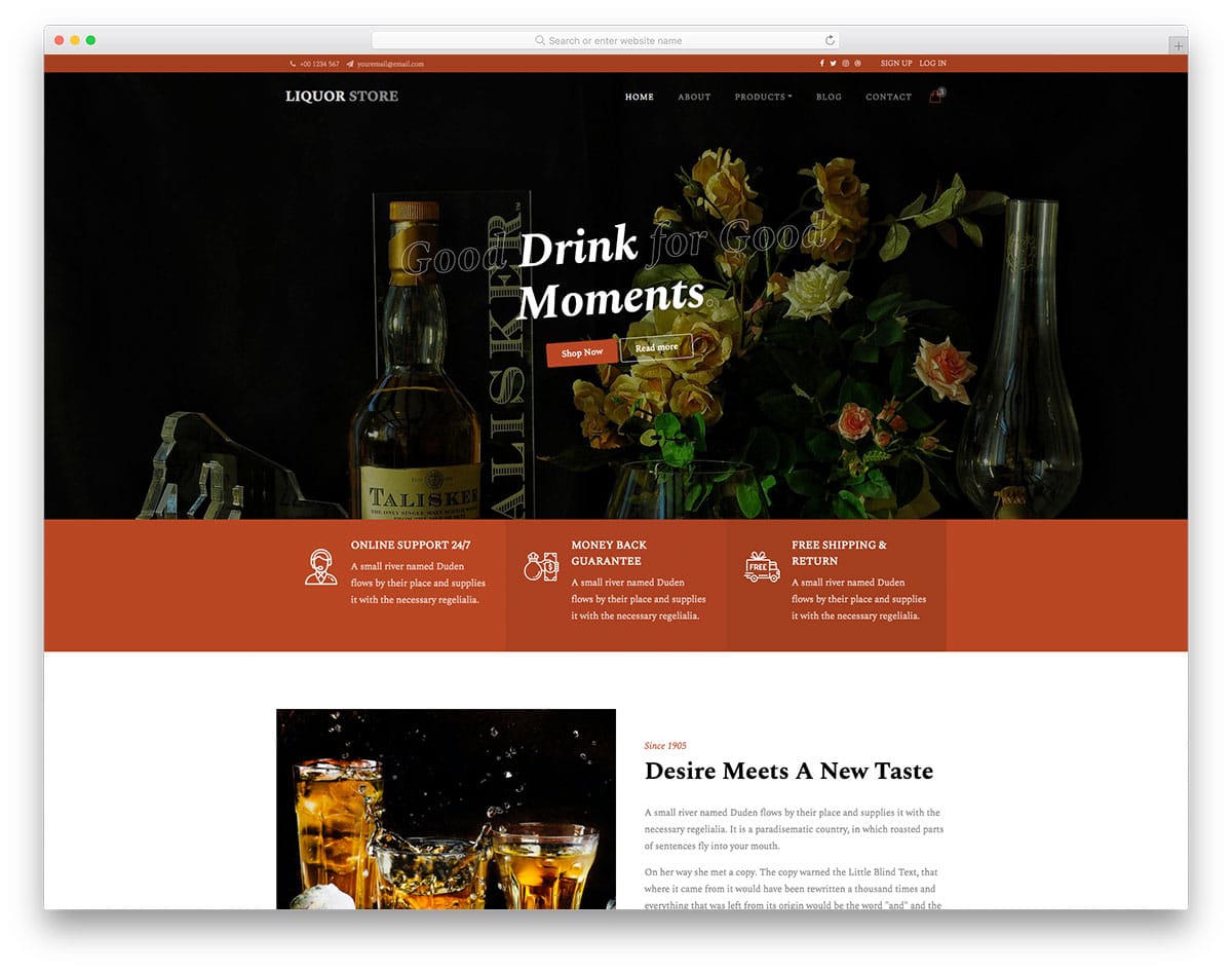 LiquorStore - liquor store website HTML template