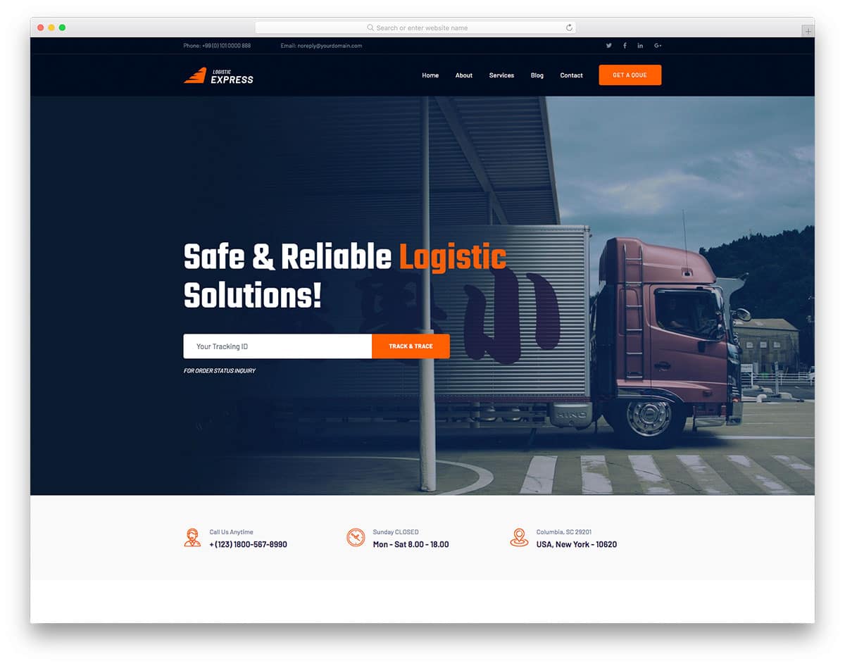 LogisticExpress - moving company website HTML template