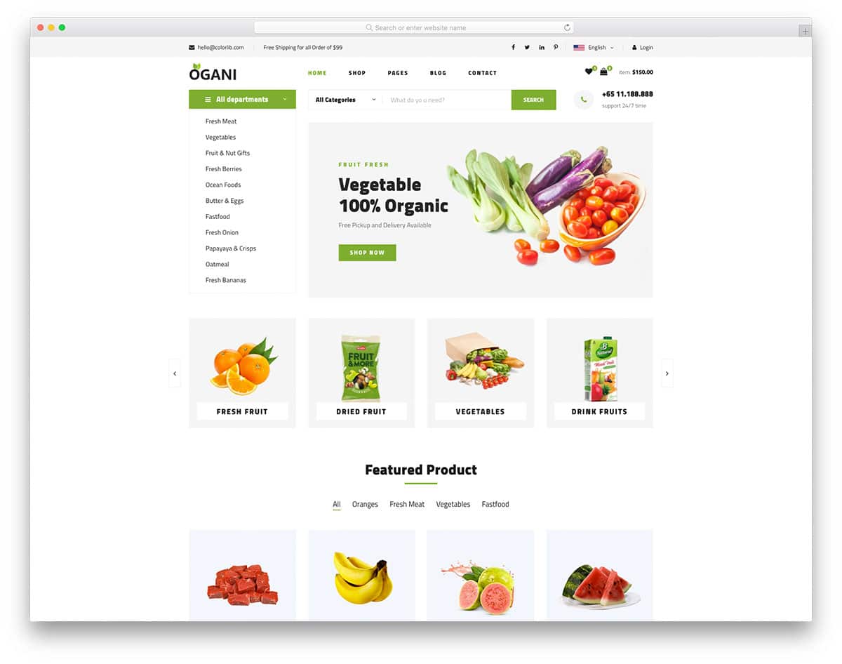 Ogani - organic food website HTML template