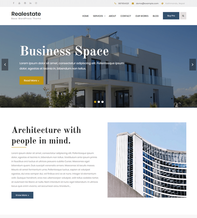 Realestate Base - responsive WordPress theme