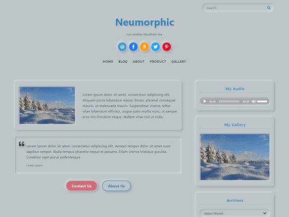 Neumorphic - WordPress theme