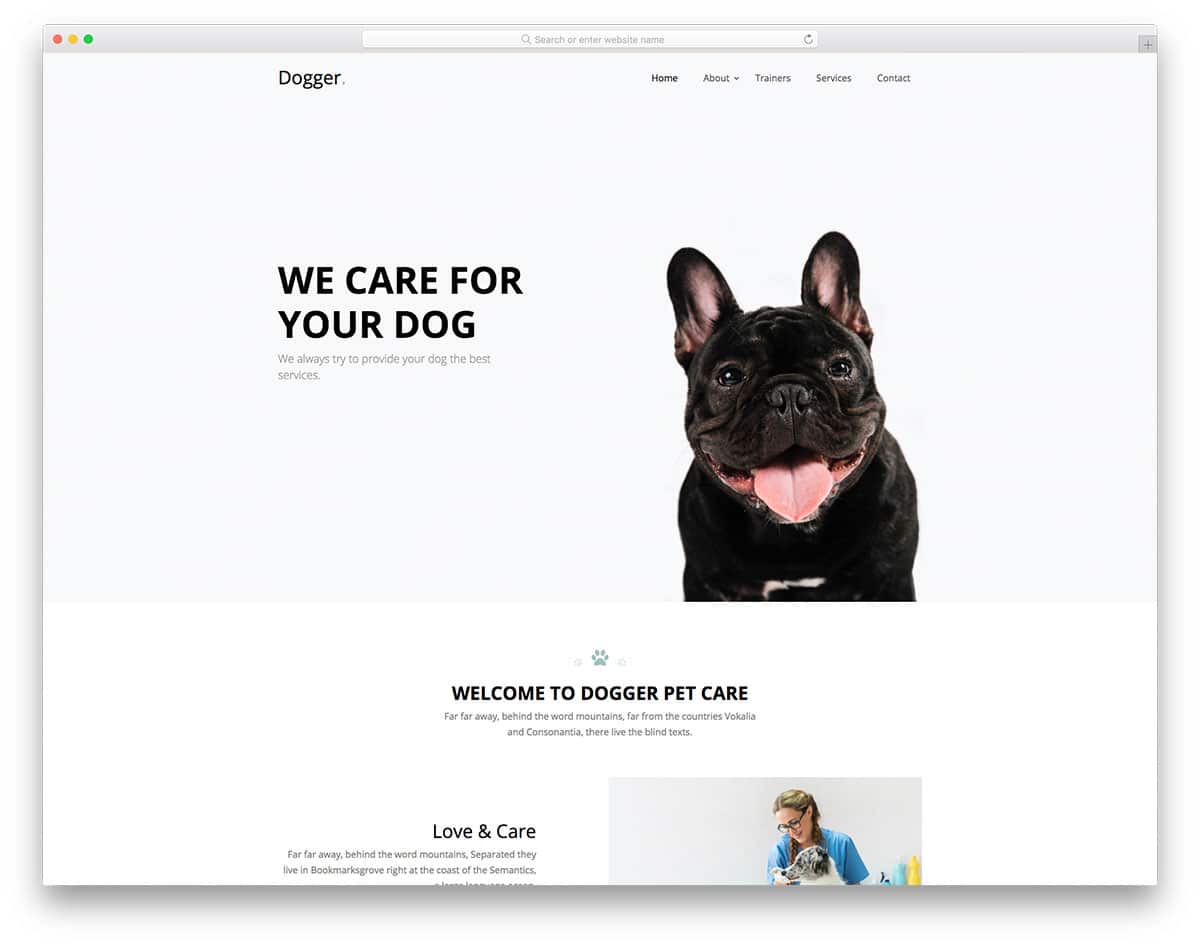 Dogger - dog care website HTML template