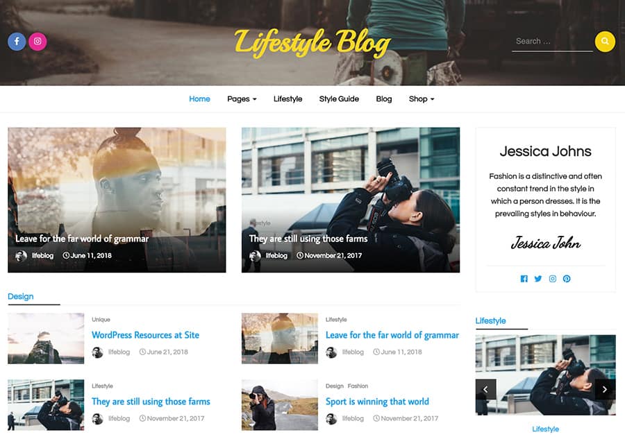 Lifestyle Blog - responsive WordPress theme