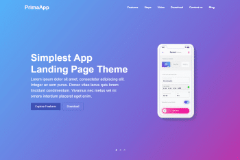 PrimaApp – A Landing Page WordPress Theme