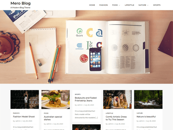 Mero Blog - blog website WordPress theme