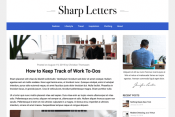 Sharp Letters – A Responsive WordPress Blog Theme for Free