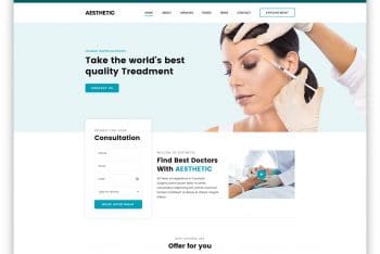 Aesthetic – Free Cosmetic Surgery Website HTML Template