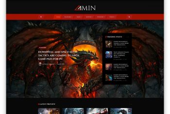 Amin – Free Gaming Magazine Website HTML Template