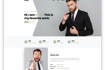 Clyde – One Page Portfolio Website Template