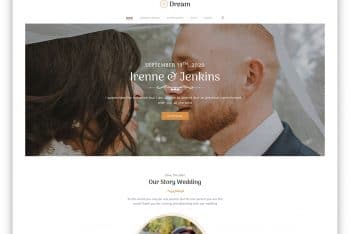DreamWed – A Free Wedding Website Template