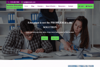 Surplus Education – An Education Website WordPress Theme for Free