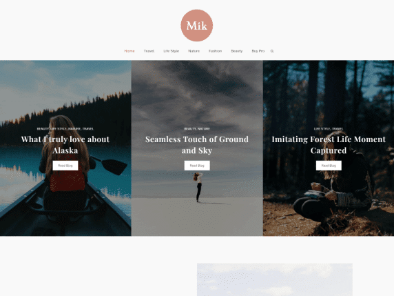 Mik - free responsive WordPress blog theme