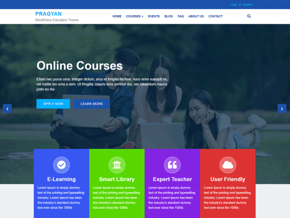 Pragyan - educational website WordPress theme