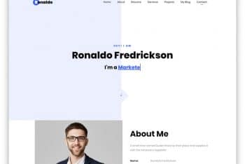 Ronaldo – Free One-page Website HTML Template