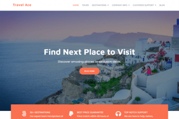 Travel Ace – Modern Travel WordPress Theme for Free