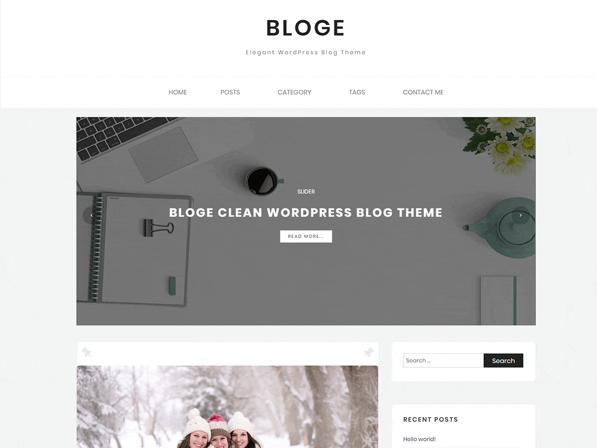 Bloge - a WordPress blog theme