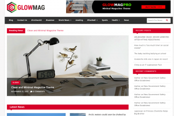 GlowMag – A Free Magazine WordPress Theme