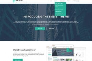 Emmet Lite – A Free One-page Multipurpose WordPress Theme
