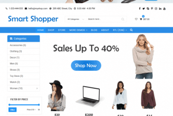 Smart Shopper – Ecommerce Website WordPress Theme for Free