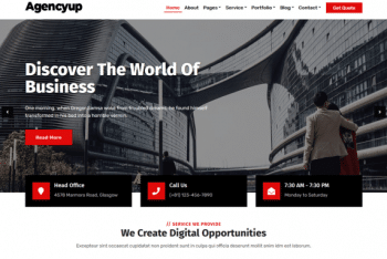 Agencyup – Business Website WordPress Theme for Free