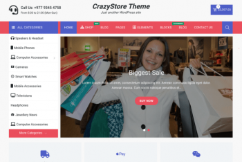 CrazyStore – Ecommerce WordPress Theme for Free