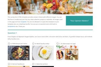 Image Survey – A Survey Form HTML Template for Free