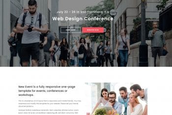 New Event – A Fully Responsive One-page HTML Template for Free
