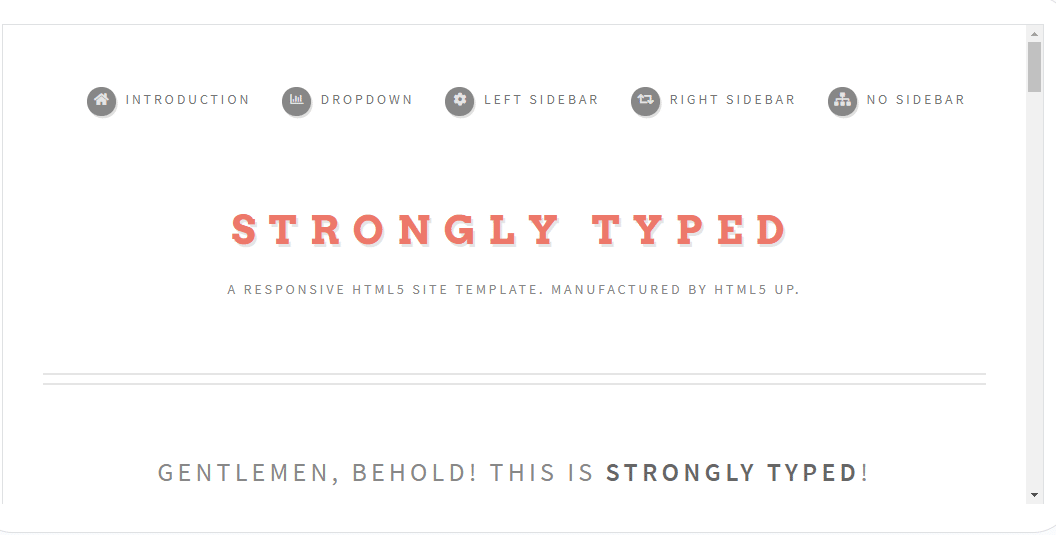 Strongly Typed - Clean HTML template