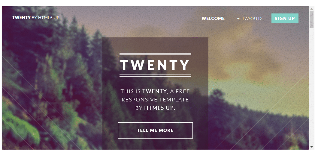 Twenty- Free HTML Template