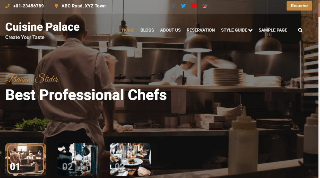 Cuisine Palace - Free WordPress Theme