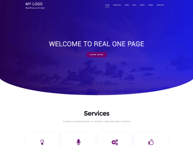 Real Onepage - free WordPress